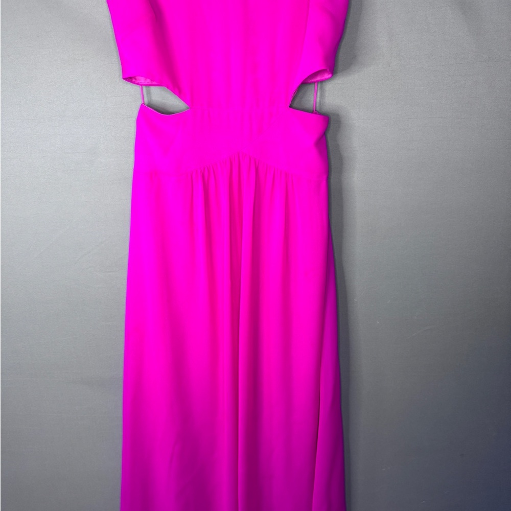 NICOLE MILLER Hot Pink Evening Dress with Cutouts Size 10